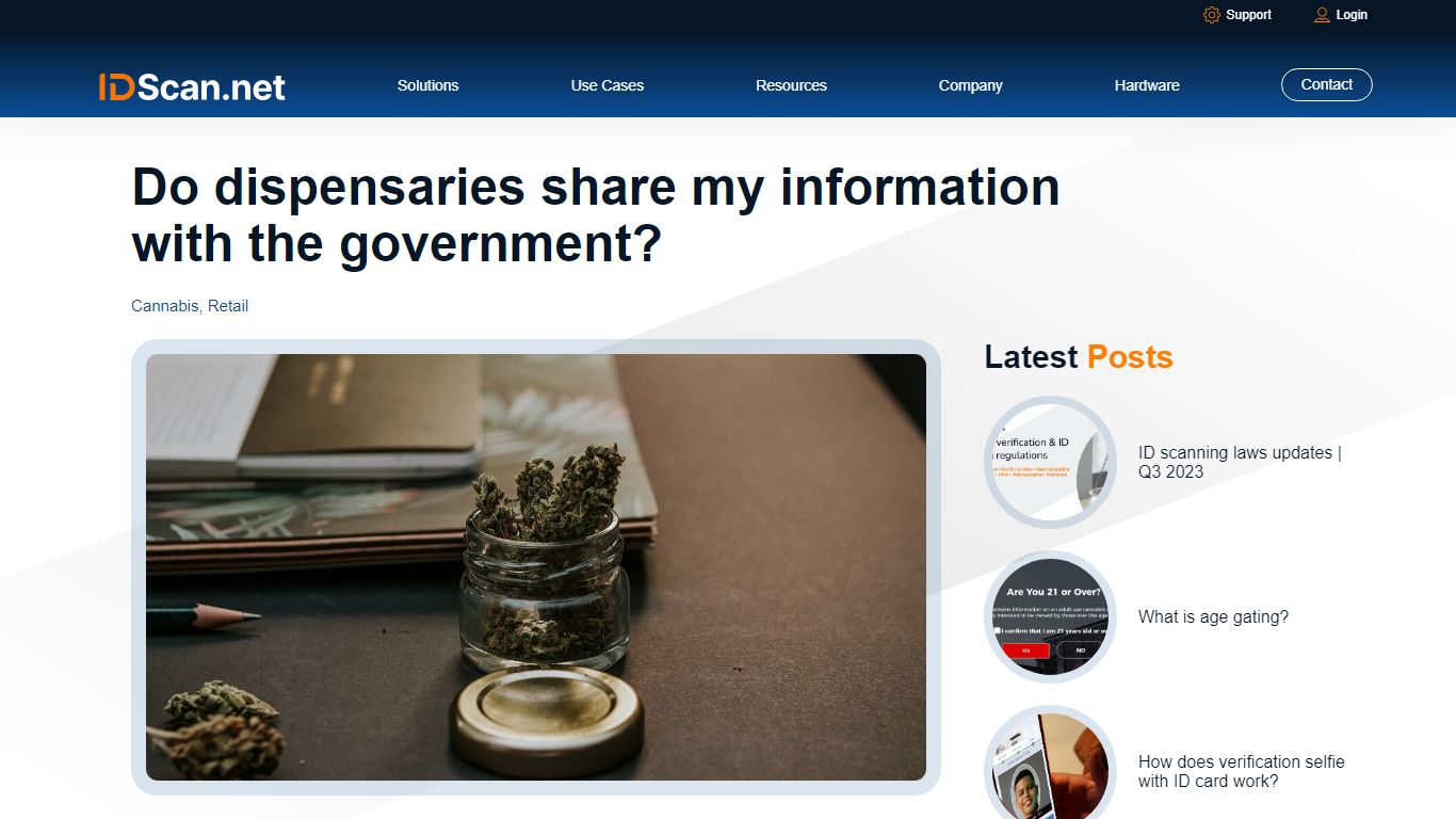 Do Dispensaries Share My Information with the Government? - IDScan.net